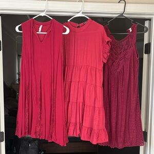 3 red/garnet dresses